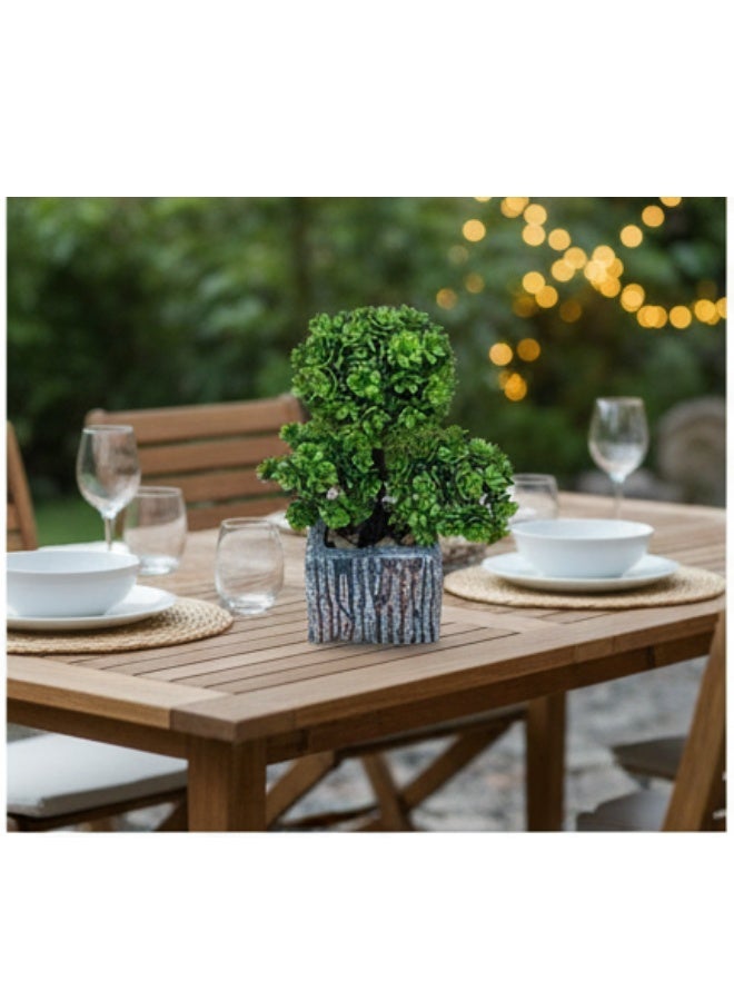 نبتة اصطناعية واقعية في وعاء حجري - شجرة داخلية صناعية للمنزل والمكتب والمكتب والاستقبال وغرفة المعيشة وتزيين الفنادق - لا تحتاج إلى صيانة، خفيفة الوزن وأنيقة 8 × 9 × 28 سم - Image 4